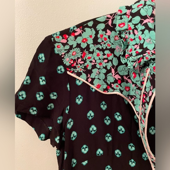 Maje Romani Mixed Print Mini Dress Dark Floral Small - Picture 4 of 10